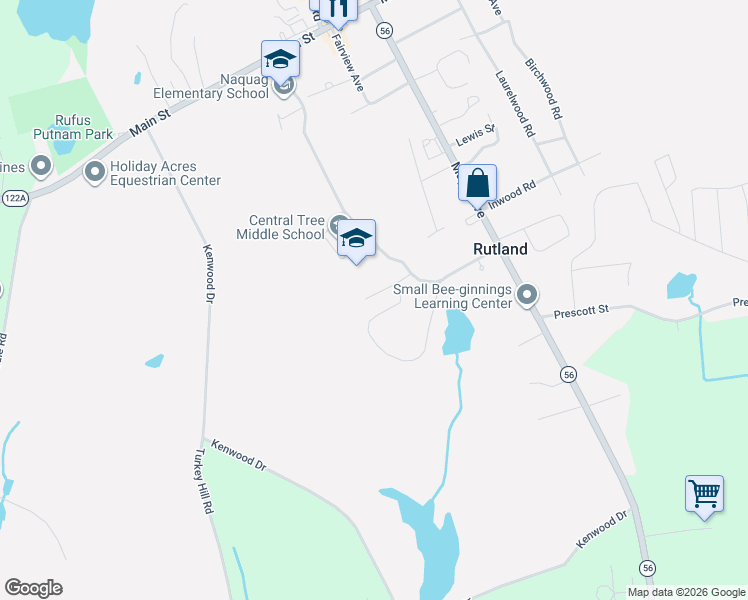 map of restaurants, bars, coffee shops, grocery stores, and more near 23 Fidelity Drive in Rutland