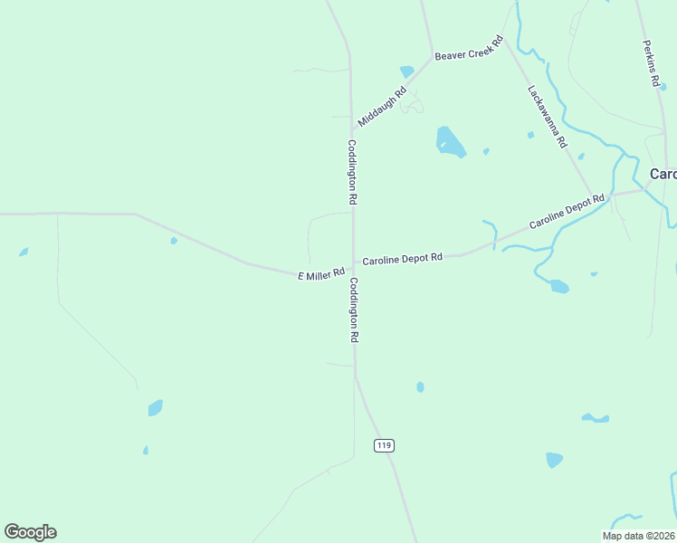 map of restaurants, bars, coffee shops, grocery stores, and more near 1000 E Miller Rd in Ithaca