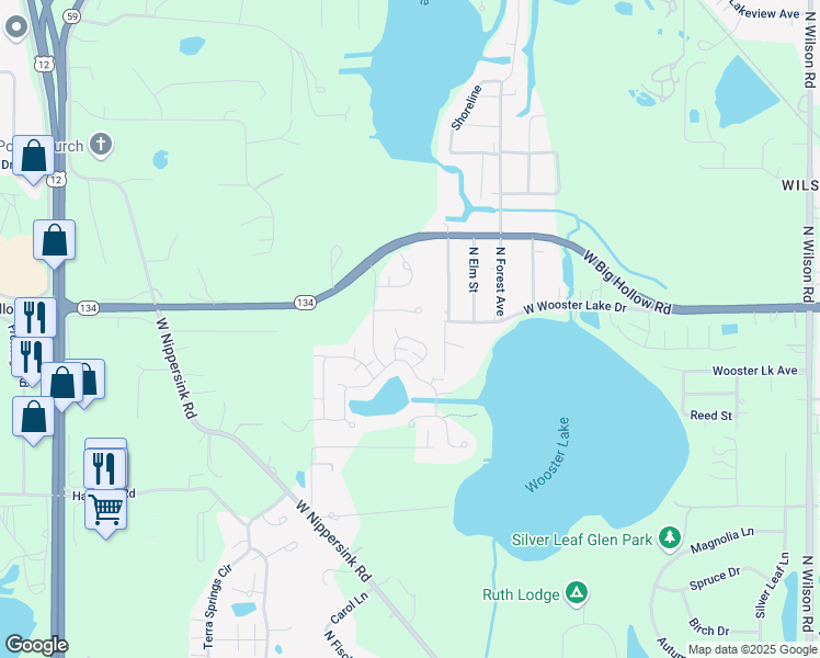 map of restaurants, bars, coffee shops, grocery stores, and more near 638 Key Largo Drive in Fox Lake
