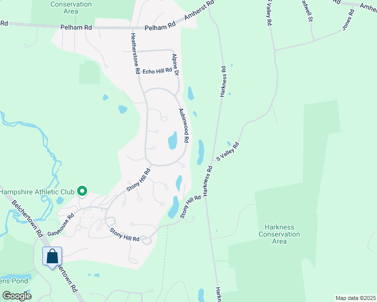 map of restaurants, bars, coffee shops, grocery stores, and more near 164 Aubinwood Road in Amherst