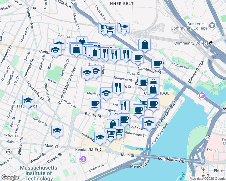 map of restaurants, bars, coffee shops, grocery stores, and more near in 