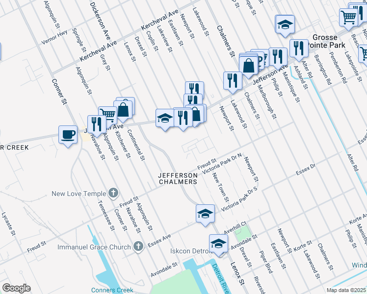 map of restaurants, bars, coffee shops, grocery stores, and more near 13115 St.Ervin Avenue in Detroit