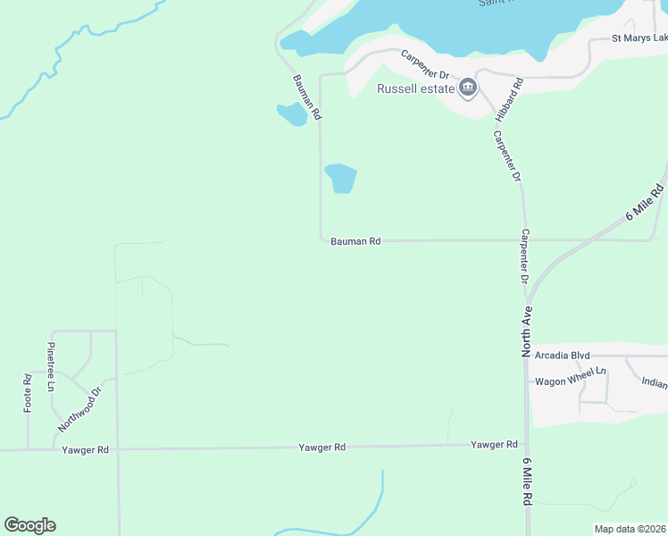 map of restaurants, bars, coffee shops, grocery stores, and more near 5510 Bauman Road in Battle Creek
