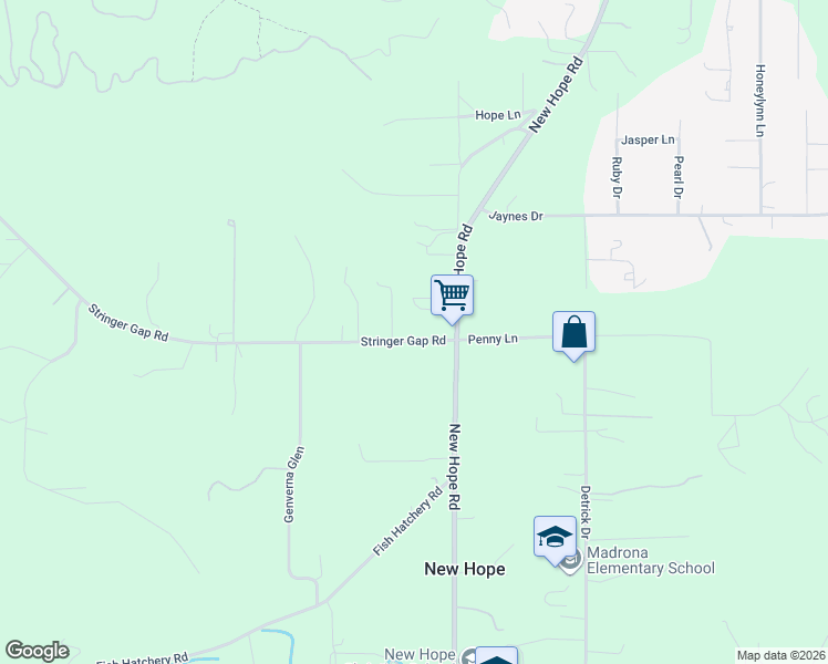 map of restaurants, bars, coffee shops, grocery stores, and more near 105 Stringer Gap Road in Grants Pass