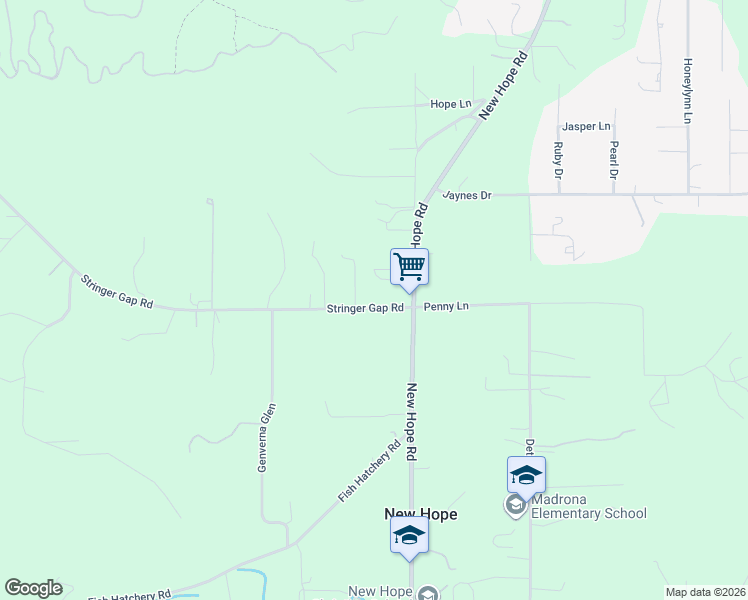 map of restaurants, bars, coffee shops, grocery stores, and more near 105 Stringer Gap Road in Grants Pass