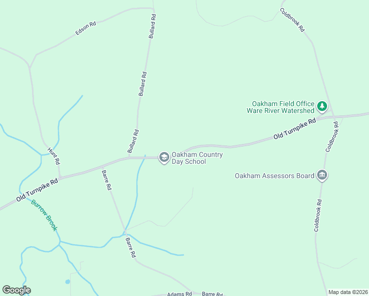 map of restaurants, bars, coffee shops, grocery stores, and more near 926 Old Turnpike Road in Oakham