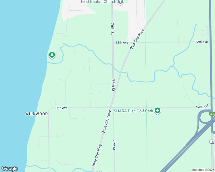 map of restaurants, bars, coffee shops, grocery stores, and more near 76141 13th Avenue in South Haven