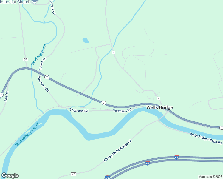 map of restaurants, bars, coffee shops, grocery stores, and more near 2293 New York 7 in Unadilla