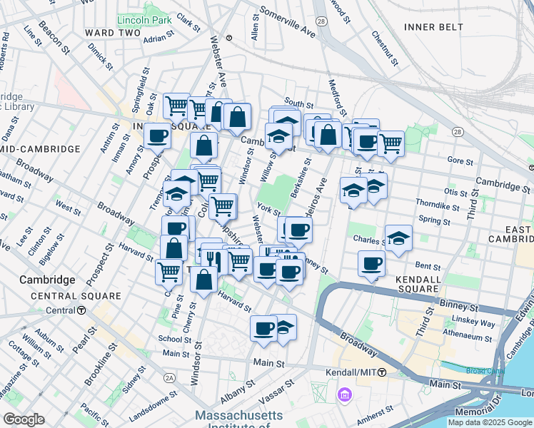 map of restaurants, bars, coffee shops, grocery stores, and more near 44 Plymouth Street in Cambridge