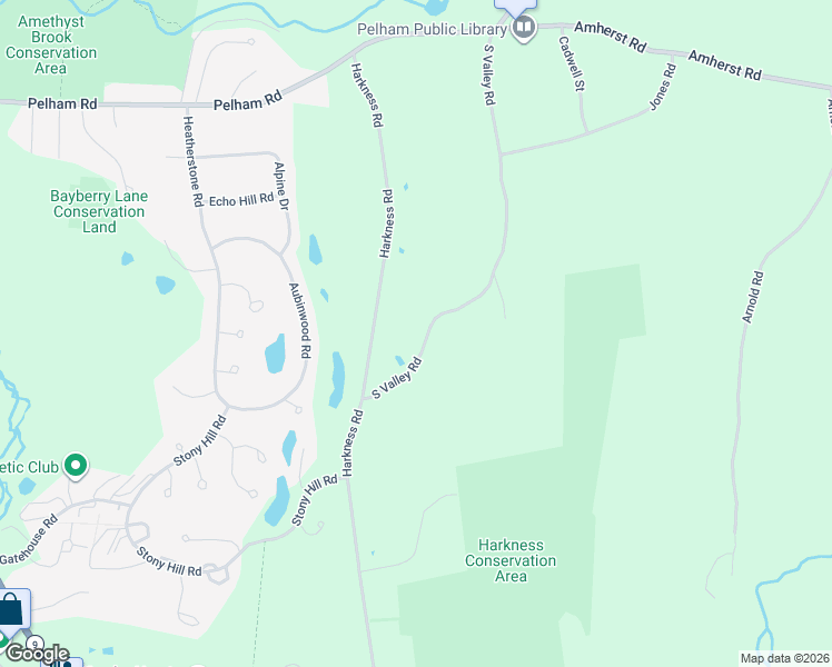 map of restaurants, bars, coffee shops, grocery stores, and more near 57 South Valley Road in Pelham