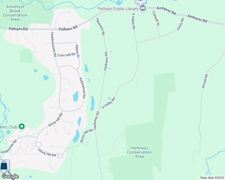 map of restaurants, bars, coffee shops, grocery stores, and more near 61 South Valley Road in Pelham