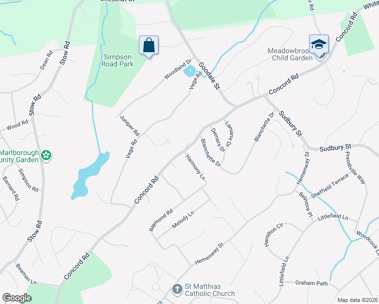 map of restaurants, bars, coffee shops, grocery stores, and more near 817 Concord Road in Marlborough