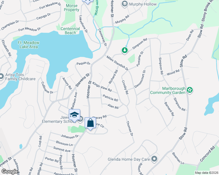 map of restaurants, bars, coffee shops, grocery stores, and more near 20 Richard Road in Marlborough