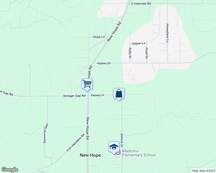 map of restaurants, bars, coffee shops, grocery stores, and more near 190 Penny Lane in Grants Pass