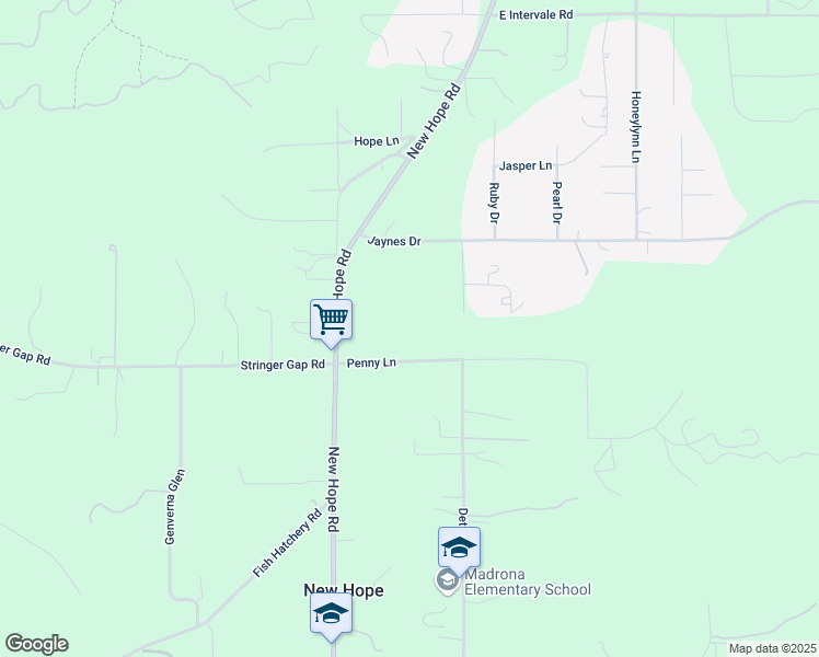 map of restaurants, bars, coffee shops, grocery stores, and more near 190 Penny Lane in Grants Pass