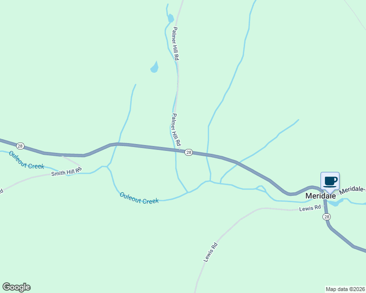 map of restaurants, bars, coffee shops, grocery stores, and more near 9303 New York 28 in Meridale