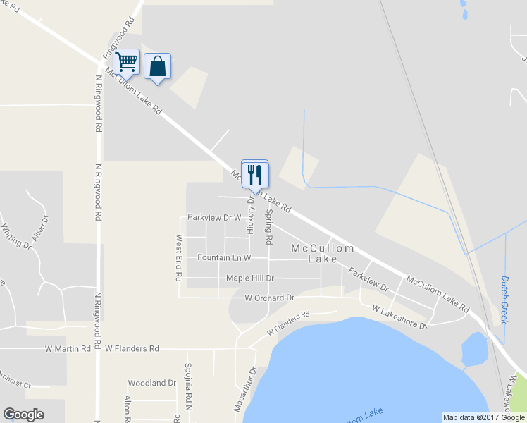 map of restaurants, bars, coffee shops, grocery stores, and more near 3007 Spring Road in McCullom Lake