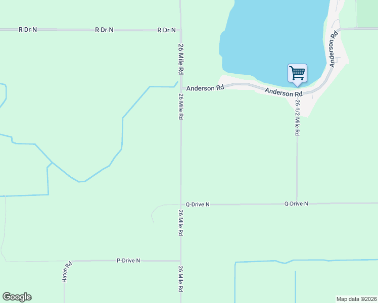 map of restaurants, bars, coffee shops, grocery stores, and more near 20494 26 Mile Road in Albion