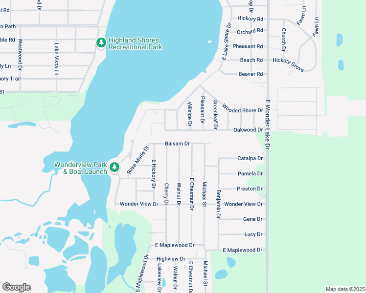 map of restaurants, bars, coffee shops, grocery stores, and more near 3014 Walnut Drive in Wonder Lake