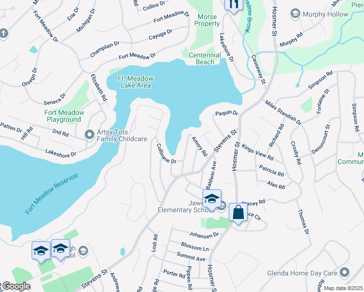 map of restaurants, bars, coffee shops, grocery stores, and more near 52 Western View Drive in Marlborough