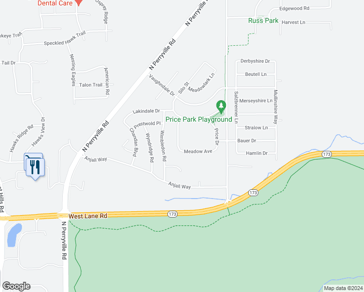 map of restaurants, bars, coffee shops, grocery stores, and more near 7213 Pleasant View Drive in Machesney Park