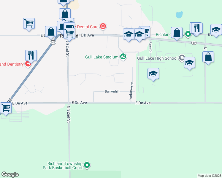 map of restaurants, bars, coffee shops, grocery stores, and more near 9311 Bunkerhill in Richland