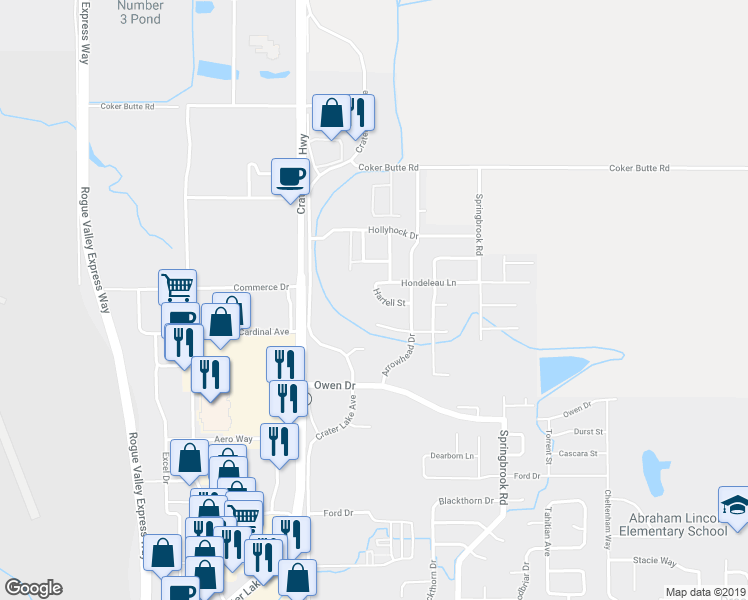 map of restaurants, bars, coffee shops, grocery stores, and more near 1526 Hartell Street in Medford