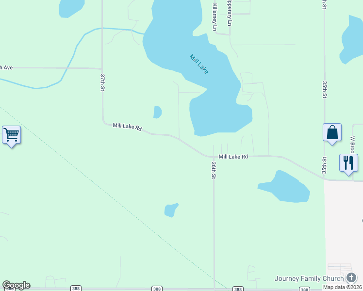 map of restaurants, bars, coffee shops, grocery stores, and more near 36259 Mill Lake Road in Gobles