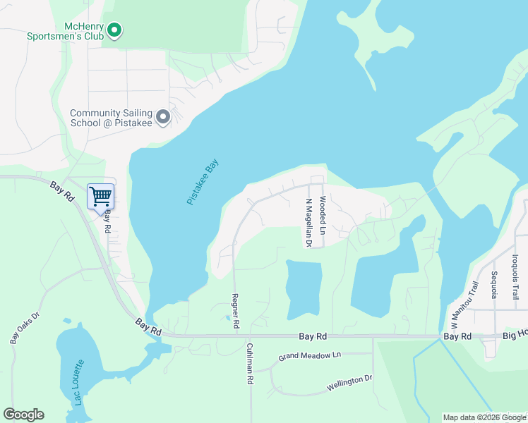 map of restaurants, bars, coffee shops, grocery stores, and more near 2920 Regner Road in McHenry