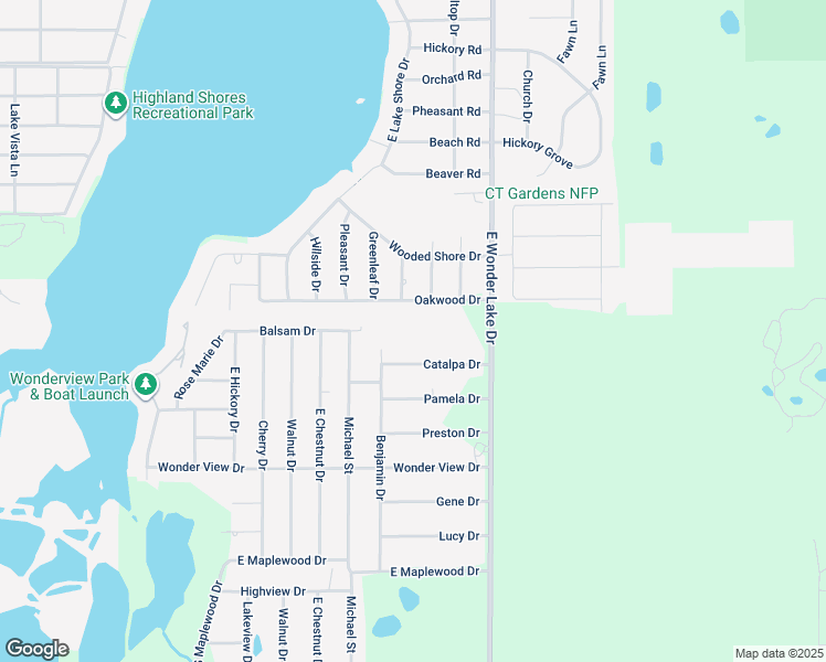 map of restaurants, bars, coffee shops, grocery stores, and more near 3013 East Wonder Lake Road in Wonder Lake