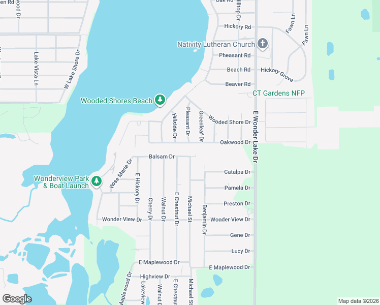 map of restaurants, bars, coffee shops, grocery stores, and more near 3012 East Chestnut Drive in Wonder Lake