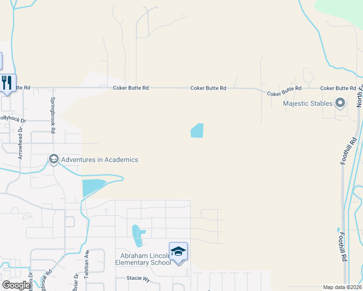 map of restaurants, bars, coffee shops, grocery stores, and more near 2498 Coker Butte Road in Medford