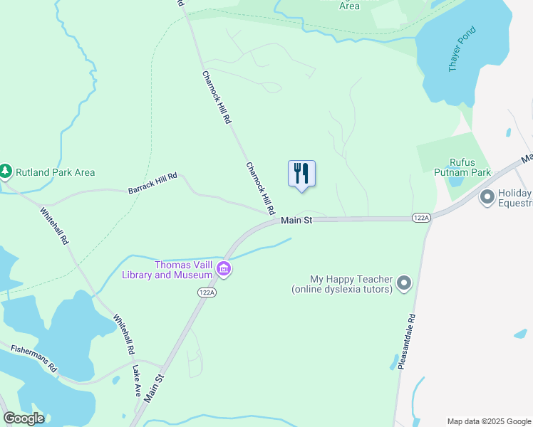 map of restaurants, bars, coffee shops, grocery stores, and more near 406 Main Street in Rutland