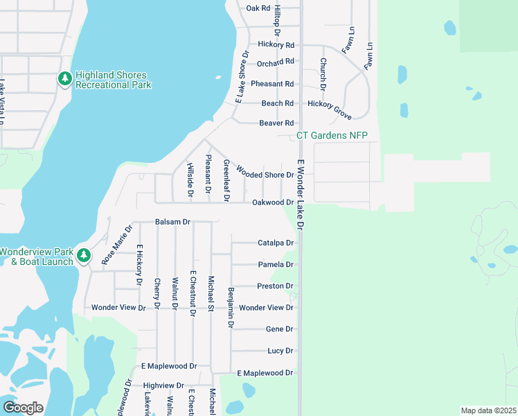 map of restaurants, bars, coffee shops, grocery stores, and more near 3013 East Wonder Lake Road in Wonder Lake