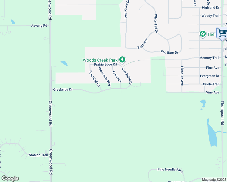 map of restaurants, bars, coffee shops, grocery stores, and more near 9505 Creekside Drive in Wonder Lake