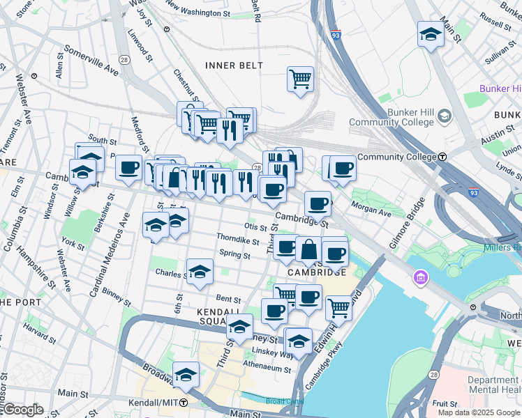 map of restaurants, bars, coffee shops, grocery stores, and more near in 