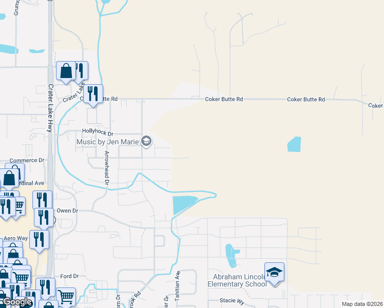 map of restaurants, bars, coffee shops, grocery stores, and more near 2004-2010 Hondeleau Ln in Medford
