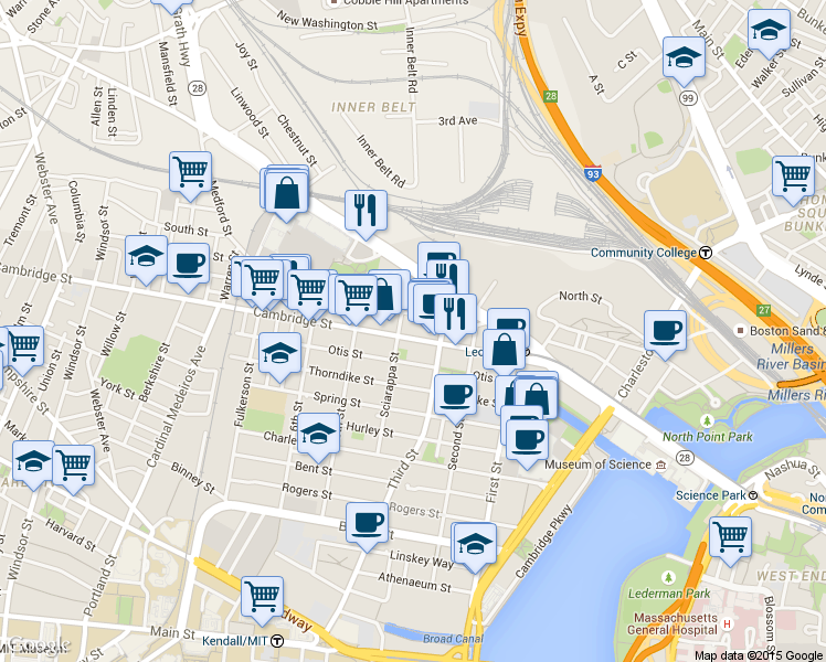 map of restaurants, bars, coffee shops, grocery stores, and more near in 