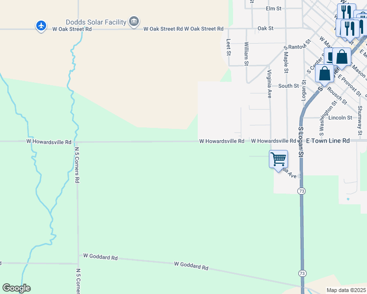 map of restaurants, bars, coffee shops, grocery stores, and more near 11501 West Howardsville Road in Lena