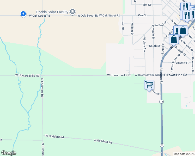 map of restaurants, bars, coffee shops, grocery stores, and more near 11501 West Howardsville Road in Lena