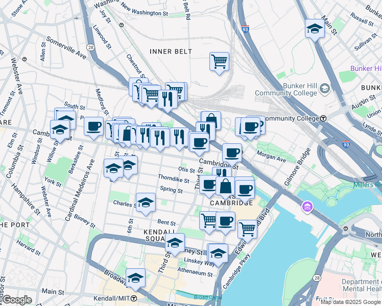 map of restaurants, bars, coffee shops, grocery stores, and more near in 