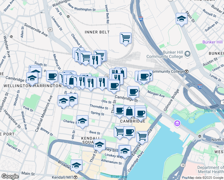map of restaurants, bars, coffee shops, grocery stores, and more near in 