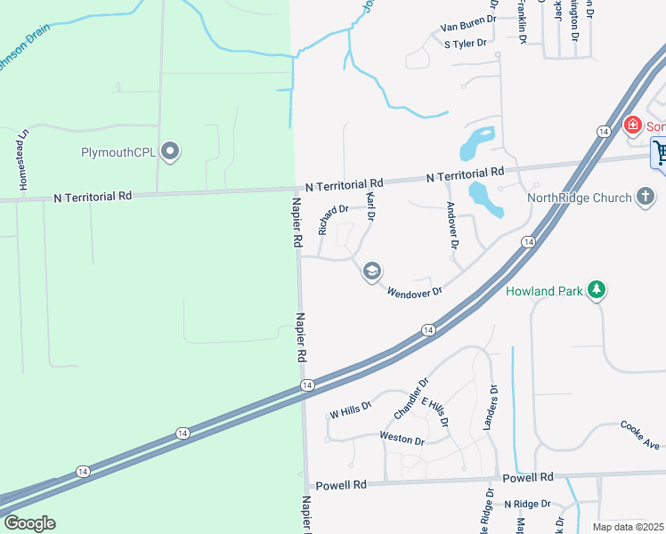 map of restaurants, bars, coffee shops, grocery stores, and more near 13176 Karl Drive in Plymouth