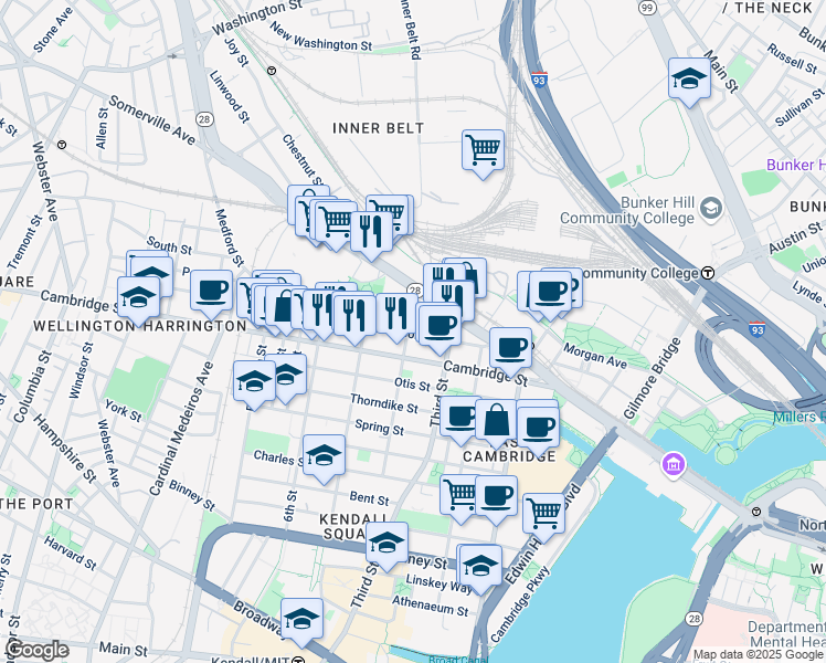 map of restaurants, bars, coffee shops, grocery stores, and more near in 