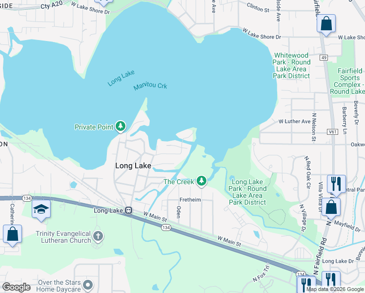 map of restaurants, bars, coffee shops, grocery stores, and more near 35013 Hickory Avenue in Ingleside