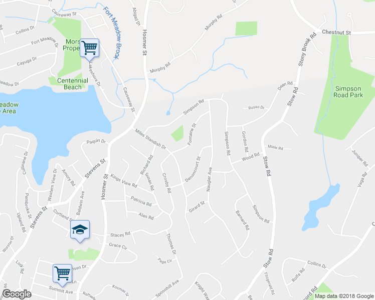 map of restaurants, bars, coffee shops, grocery stores, and more near 29 Fontaine Street in Marlborough