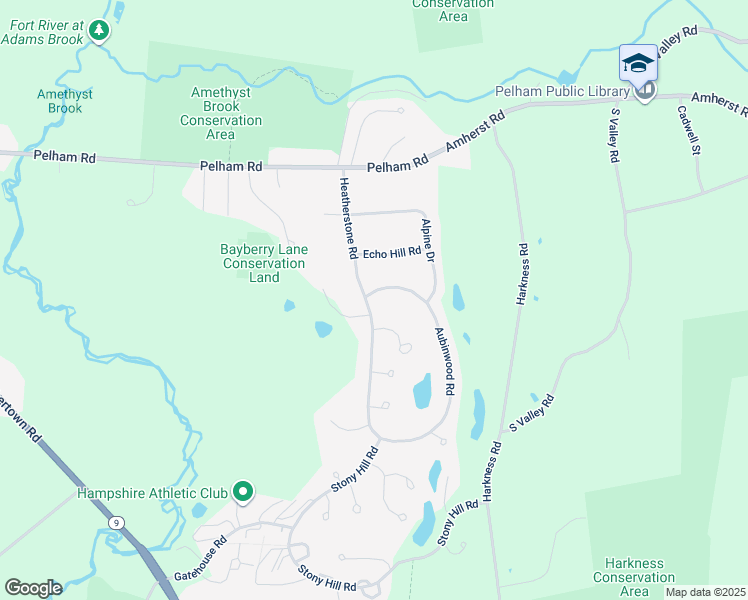 map of restaurants, bars, coffee shops, grocery stores, and more near 128 Heatherstone Road in Amherst