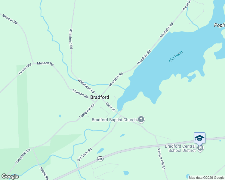 map of restaurants, bars, coffee shops, grocery stores, and more near 7644 County Road 20 in Bradford