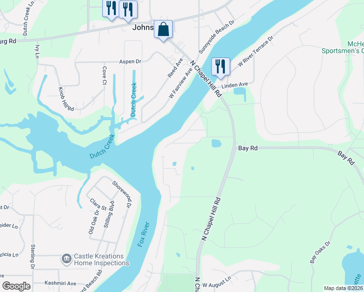 map of restaurants, bars, coffee shops, grocery stores, and more near 2119 Salem Avenue in Johnsburg
