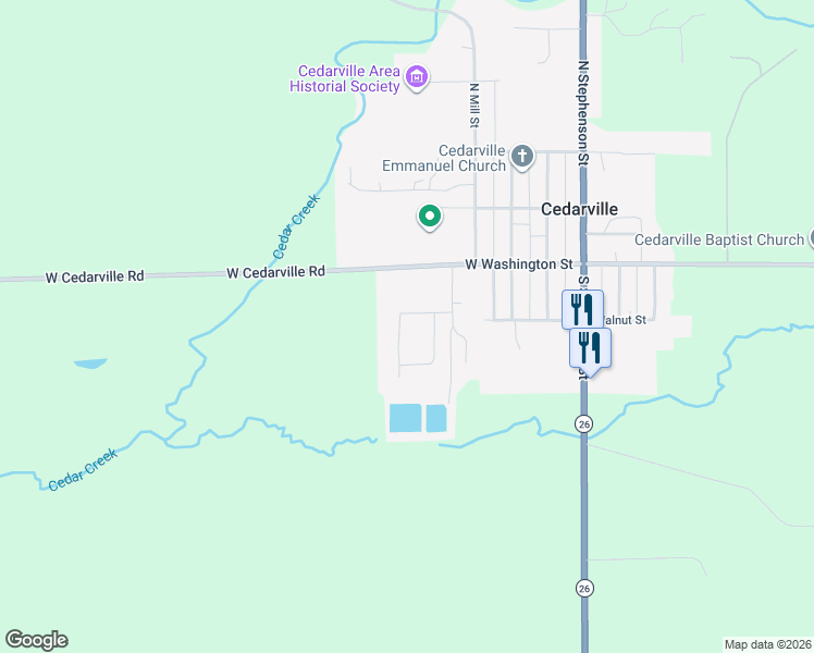 map of restaurants, bars, coffee shops, grocery stores, and more near 135 Fieldcrest Lane in Freeport